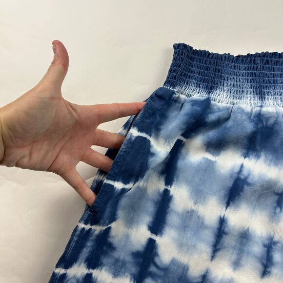 Cloth & Stone Blue Tie Dye Tencel Wide Leg Summer Pant M - Picture 3 of 7
